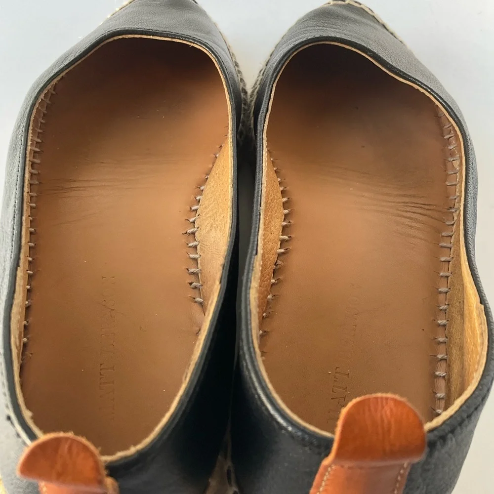 Matt Bernson Valencia Black Leather Espadrilles Size 6 Made in Spain - Picture 10 of 14